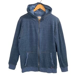 Faherty Brand Mens Blue Heathered Full Zip Hoodie Sweatshirt Size XL
